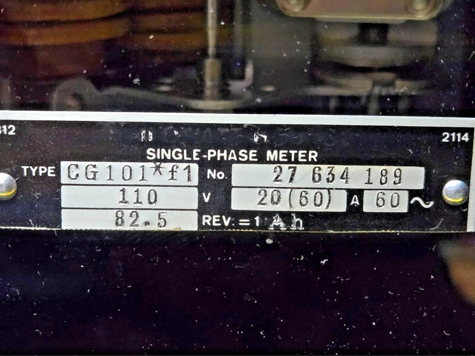 Vintage Landis & Gyr Zug single phase AmpHour meter&counter 60 Hz 110V steampunk - Image 2 of 4