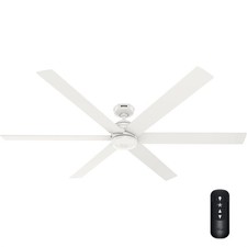 Hunter Fan 72 inch in White Outdoor Ceiling Fan with Remote Control and 6 Blades