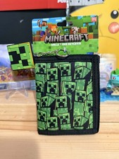 Mojang Minecraft Creeper Trifold Gamer Wallet And KeyChain Set Brand New