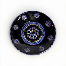 Hand-Painted Mandala Dot Art Wooden Bowl 11.5" Decorative