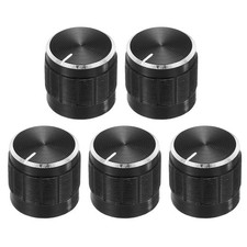 5pcs Potentiometer Knob Knurled Shaft Black 6mm Rotary Knob 15mmx13mm