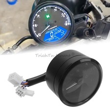 Motorcycle 12000RPM LCD Black Speedometer Tachometer Gauge Odometer Waterproof