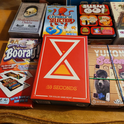 Huge Lot 18 small box games Sushi Go!, Mille Bornes, Euchere, Cafe International