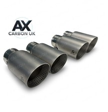 3.5” STAINLESS STEEL SAND BLASTED AKRAPOVIC EXHAUST TIPS VW GOLF R MK8.5 2020+