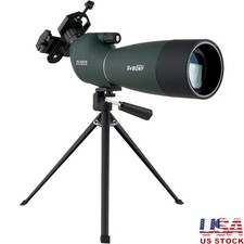 25-75x Zoom Spotting Scope 70mm Waterproof Lightweight W/ Phone Adapter Tripod