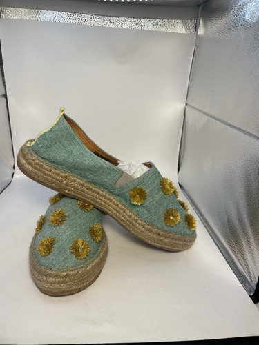 Silvia Cobos Mocasines Womens Leather Flat Tassel Espadrilles Size 10