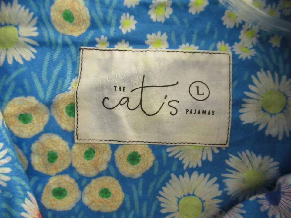Pijama El Gato Cerúleo Floral Azul Multicolor Juego de 2 Piezas Parte Superior Inferior L Foto 2 de 3