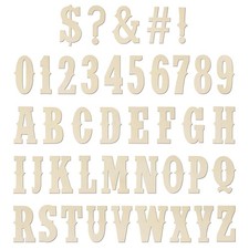 6 Inch Wooden Letters for DIY, Unfinished Wood Alphabet and Numbers Set 6 inch