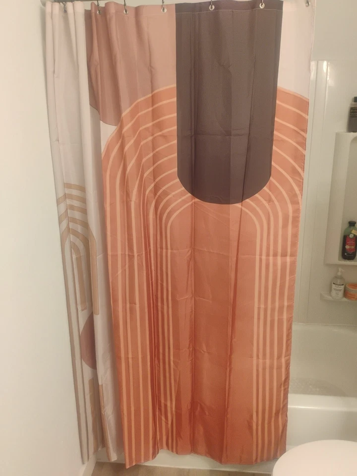 Beautiful Mid-Century Modern Boho Shower Curtain Machine Washable Waterproof - Изображение 3 из 3