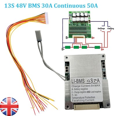 13S 48V BMS 30A Dauerbetrieb 50A Burst Balance Board für Ebike Li-Ionen Akku