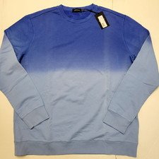  149 New BUGATCHI Crew Neck Sweater 100 Cotton Men's 2XL XXL French Blue OMBRE