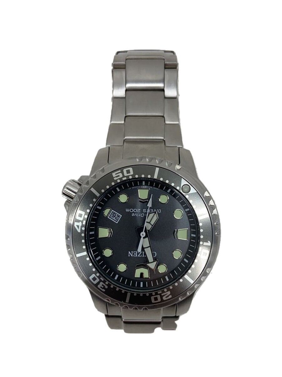 CITIZEN Eco-Drive Solar Stainless Steel Watch E168 A14ST0D Black Silver