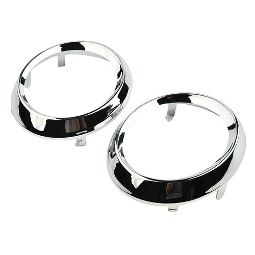 Fog Light Cover Trim Rings Accessories Chrome Lamp Bezel Replacement New - Picture 14 of 15