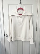 EFAN white Quarter Zip Sweatshirt Womens Medium