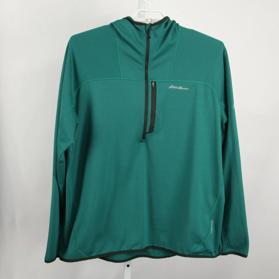 Eddie Bauer First Ascent FreeHeat Sudadera con Capucha Para Hombres 2XL Verde Rejilla Vellón Media Cremallera Foto 2 de 4