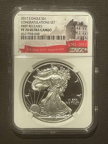 2017-S $1 SILVER AMERICAN EAGLE Congratulations Set NGC PF70 First Releases 8652