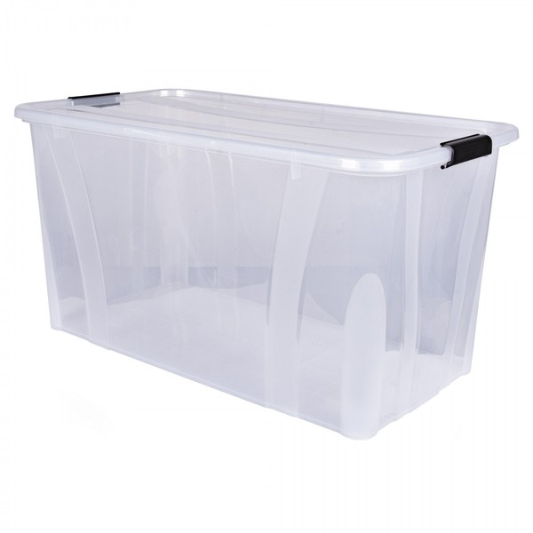 Aufbewahrungsbox Mit Deckel Lagerbox Regalbox Kunststoffbox 80L Transparent-image