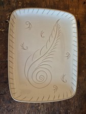 Glidden pottery serving platter 30 in plume feather pattern