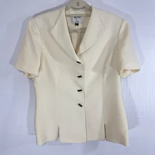 Collections for Le Suit Women Cream Short Sleeve Career Blazer Jacket Sz 12