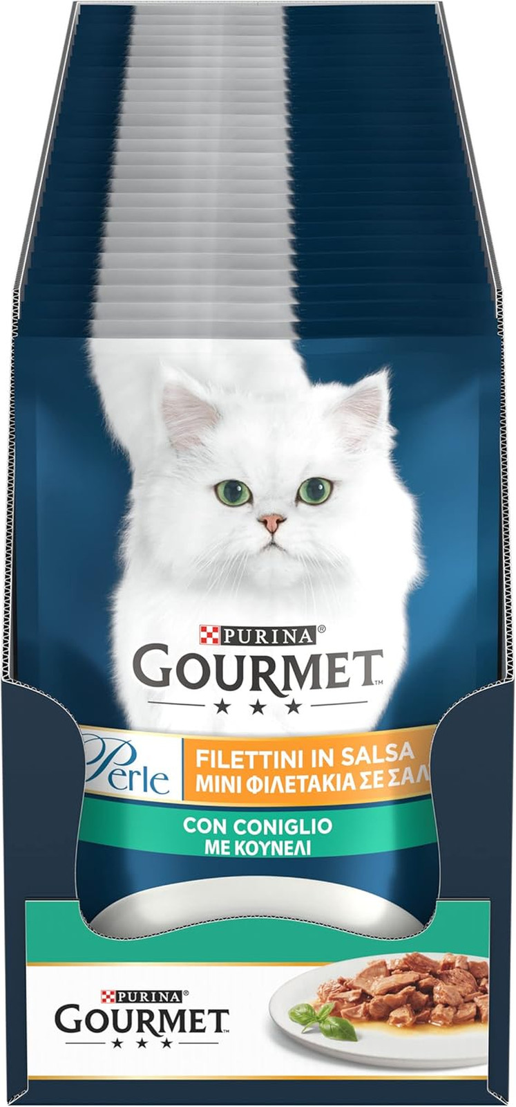 Scorta 26x85g Gourmet Perle Filettini Salsa Coniglio | Gatto Adulto - 2