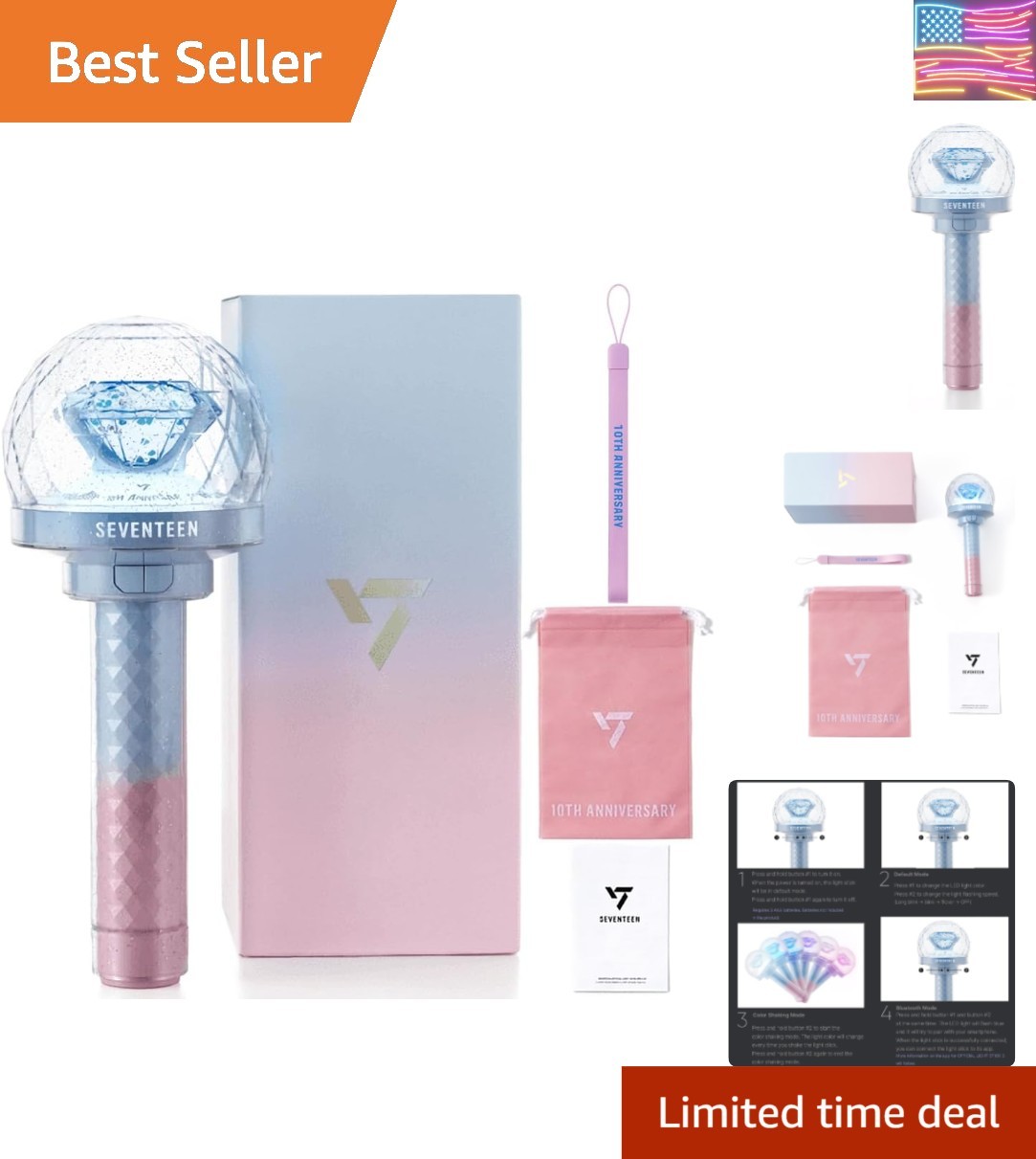 SEVENTEEN OFFICIAL LIGHT STICK セット SEVENTEEN Light Stick Ver. 3 for 10th Anniversary - Bluetooth