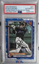 2024 Bowman #BP-1 Ryan Clifford Prospects Blue Pattern /125 On-Card Auto PSA/DNA
