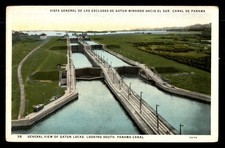 Mayfairstamps Panama general view of Gatun Locks looking south Panama Canal Post