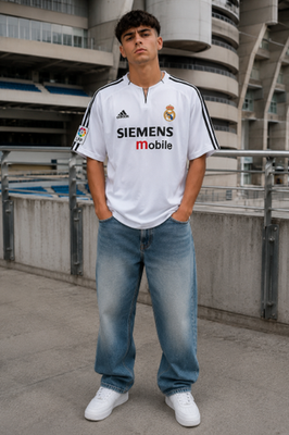 Adidas Real Madrid 2003-2004 Ronaldo #9 Soccer Jersey Men XL White