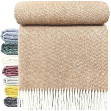 Wolldecke 140x200cm  Schurwolle Plaid Kuscheldecke Decke 100% Wolle