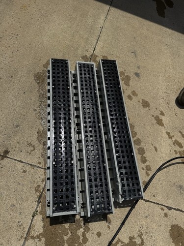 Driveway Trench Drain Black Grate Tuf-Tite Trench Channel Drain System - 3 Pack
