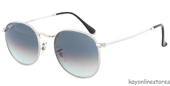 Ray Ban Round Silver 3447 003/32 Gradient Lenses Sunglasses