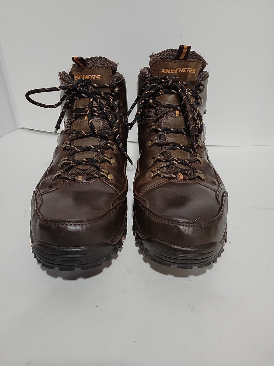 SKECHERS 65529 BROWN LEATHER WATERPROOF HIKING ANKLE MENS 12  display picture 1