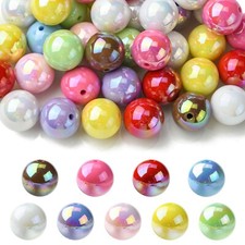 50pcs 19.5mm AB Color Bubblegum Round Beads Iridescent Chunky Acrylic Beads