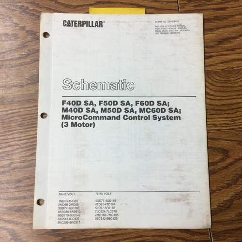 CAT Caterpillar F/M40D 50D MC60D MICRO COMMAND CONTROL SCHEMATIC FORK ...