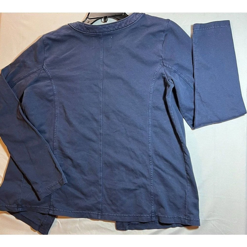 Blazer abierto para mujer Nordstrom ligero de algodón orgánico 4 bolsillos-azul, XS Foto 4 de 4