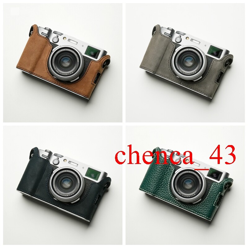 Handmade Half Case for Fujifilm X100VI Leather Metal Insert Camera