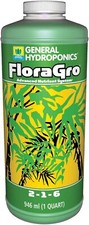 4 Pack General Hydroponics FloraGro Quart