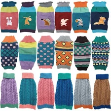 Dog Sweater Warm Winter Knitted Clothes Apparel Puppy Cat Coat Small Large Pet