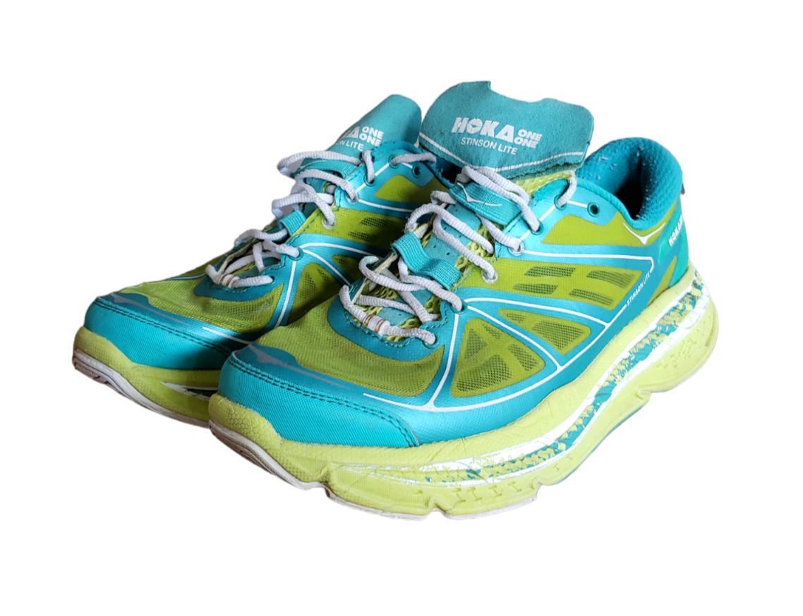 Hoka One One Stinson Lite Running Shoes Women's Size Lime Blue