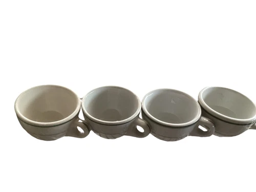 Tepco China Restaurant Ware Green Band Cups Set Of 4