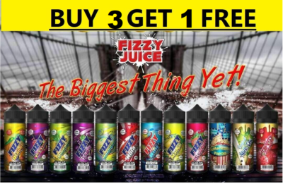 Fizzy Juice Vape Juice 100ml 0mg 70/30 Vg/Pg 49 Flavors BUY 3 GET 1 FREE  (ADD4)