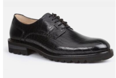 GBX Men's Brenner Croc Print Leather Oxford Dress Shoes Black $69.99 sz 8.5D New