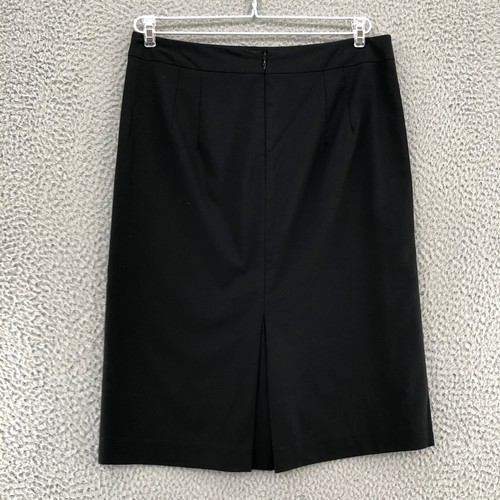 Falda Banana Republic para mujer 4 negra mezcla de lana hasta la rodilla elástica lápiz trabajo - Imagen 3 de 9