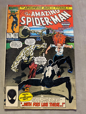 Amazing Spider-Man #283, Marvel 1986, 1. Mongoose Cameo, KOSTENLOSES UK VERSAND