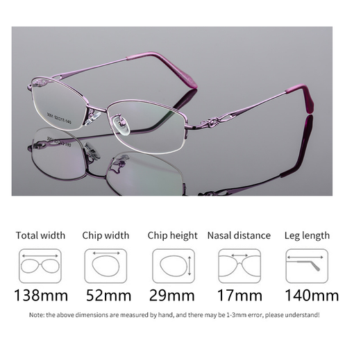 Gafas de lectura ovaladas de metal anti luz azul para mujer gafas presbicias de media montura - Imagen 4 de 10