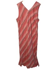 Lane Bryant Women’s striped Dress long Maxi V-neck pink sleeveless Size 24
