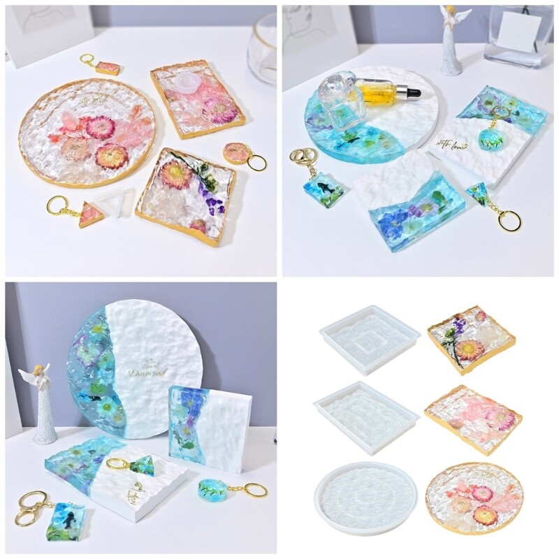 Silicone Water Ripple Coaster Mold for Epoxy Resin Tabletop Display