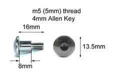 2x Suzuki Stainless Fairing Bolts m5 x 16mm with 8mm Shoulder 09139-05055