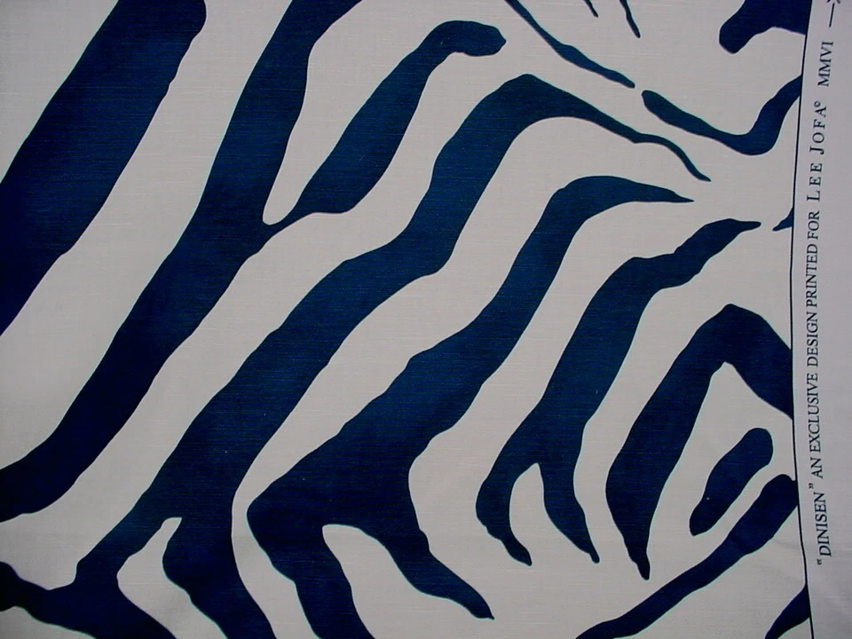 3-1/8Y Lee Jofa 2017154 Dinisen Print Navy Zebra Stripe Upholstery Fabric - Image 3 of 4