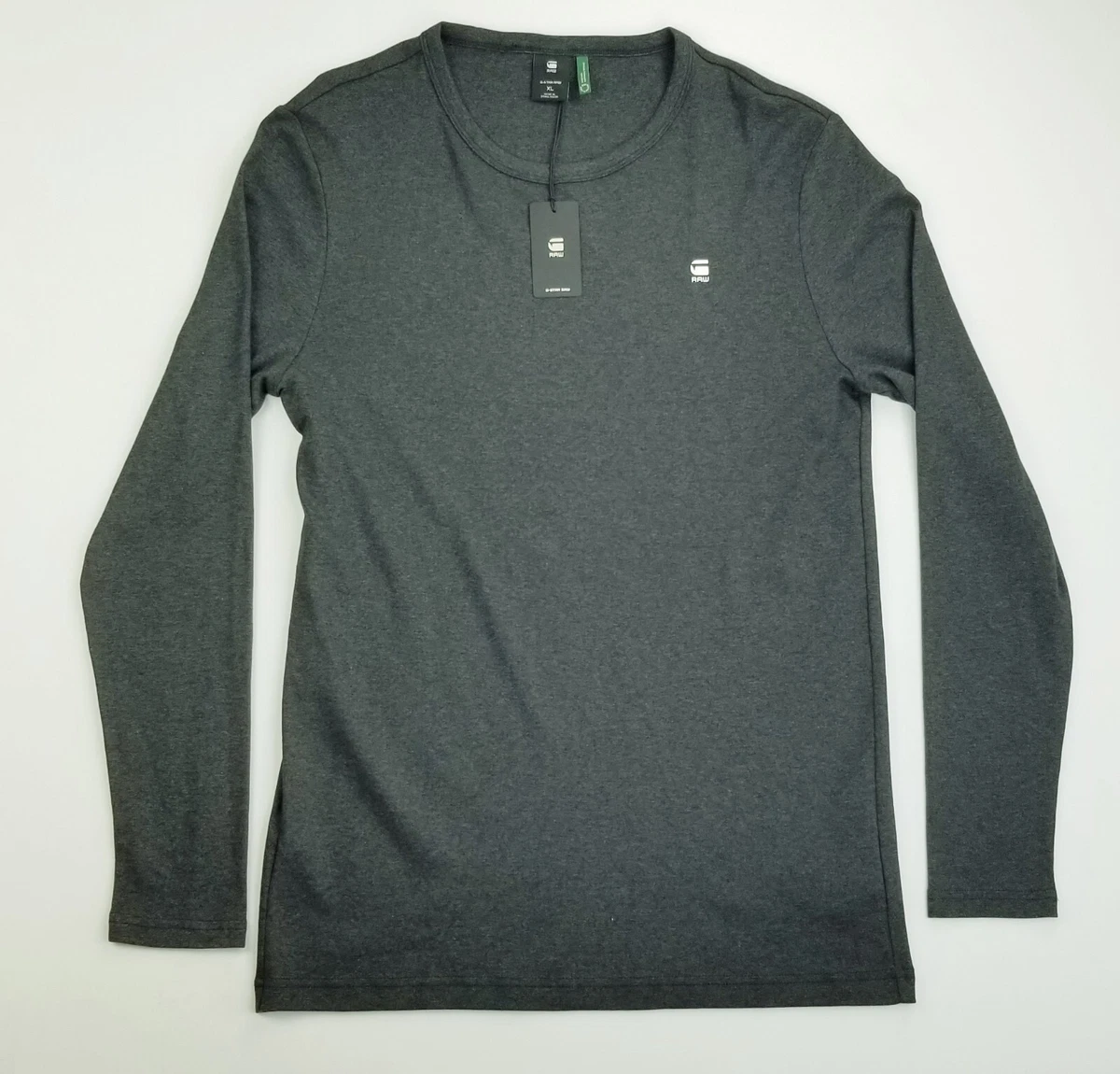 G Star Raw XL Slim Men s Black Dill Slim Chest Logo Long Sleeve Crew Neck Tee